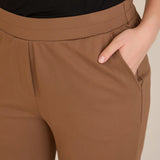 Панталон с ластична талия и права кройка - мока