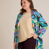 Спортно-елегантен блейзер без закопчаване - многоцветен