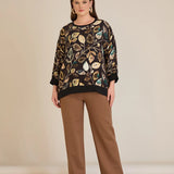 Панталон с ластична талия и права кройка - мока