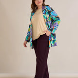 Спортно-елегантен блейзер без закопчаване - многоцветен