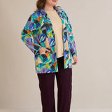 Спортно-елегантен блейзер без закопчаване - многоцветен