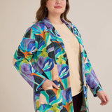 Спортно-елегантен блейзер без закопчаване - многоцветен