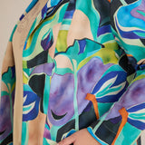 Спортно-елегантен блейзер без закопчаване - многоцветен