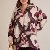 Дълга и свободна риза с абстрактен десен