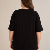 Памучна туника 7/8 ръкав с детайл