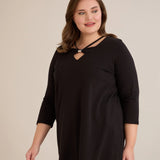 Памучна туника 7/8 ръкав с детайл