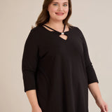 Памучна туника 7/8 ръкав с детайл