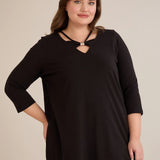 Памучна туника 7/8 ръкав с детайл