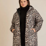 Олекотено есенно яке с леопардова щампа