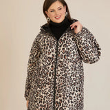 Олекотено есенно яке с леопардова щампа