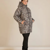 Олекотено есенно яке с леопардова щампа