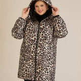Олекотено есенно яке с леопардова щампа