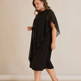 Празнична рокля шифон и пайети - черен