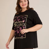 Памучна тениска с щампа Elegance