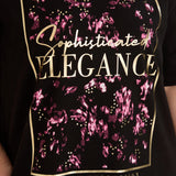 Памучна тениска с щампа Elegance