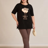 Памучна тениска с щампа Smile