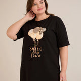 Памучна тениска с щампа Smile