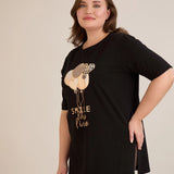 Памучна тениска с щампа Smile