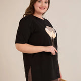 Памучна тениска с щампа Smile