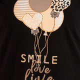 Памучна тениска с щампа Smile