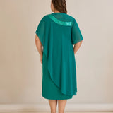 Празнична рокля шифон и пайети - аква