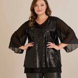 Празнична туника от шифон с пайети