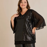 Празнична туника от шифон с пайети