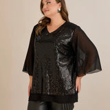 Празнична туника от шифон с пайети