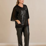 Празнична туника от шифон с пайети