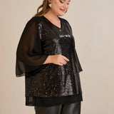 Празнична туника от шифон с пайети