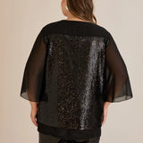 Празнична туника от шифон с пайети