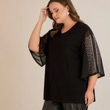 Официална туника с шифонени ръкави и камъчета