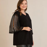 Официална туника с шифонени ръкави и камъчета