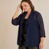 Празнична наметка от шифон - тъмносин