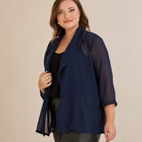 Празнична наметка от шифон - тъмносин