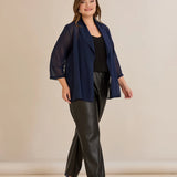 Празнична наметка от шифон - тъмносин