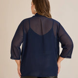 Празнична наметка от шифон - тъмносин