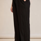 Елегантен сет две части от лен и вискоза - черен