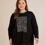 Tуника от еластична вискоза с авторска щампа Bubble Chic