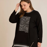 Tуника от еластична вискоза с авторска щампа Bubble Chic