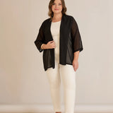 Празнична наметка от шифон - черен