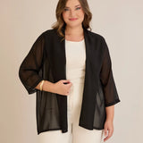 Празнична наметка от шифон - черен