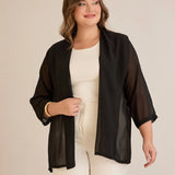 Празнична наметка от шифон - черен