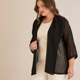 Празнична наметка от шифон - черен