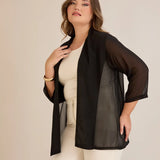 Празнична наметка от шифон - черен