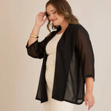 Празнична наметка от шифон - черен