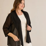 Празнична наметка от шифон - черен