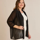 Празнична наметка от шифон - черен