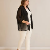 Празнична наметка от шифон - черен