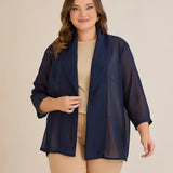 Празнична наметка от шифон - тъмносин